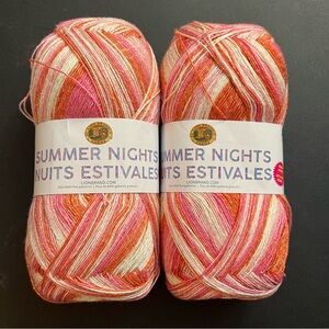 COPY - Lion Brand Summer Nights Yarn 2 skeins Tropical Punch